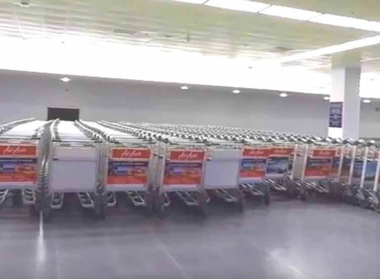 Head for baggage Carousal Phuket International Airport Trolley Stack Phuket International Airport